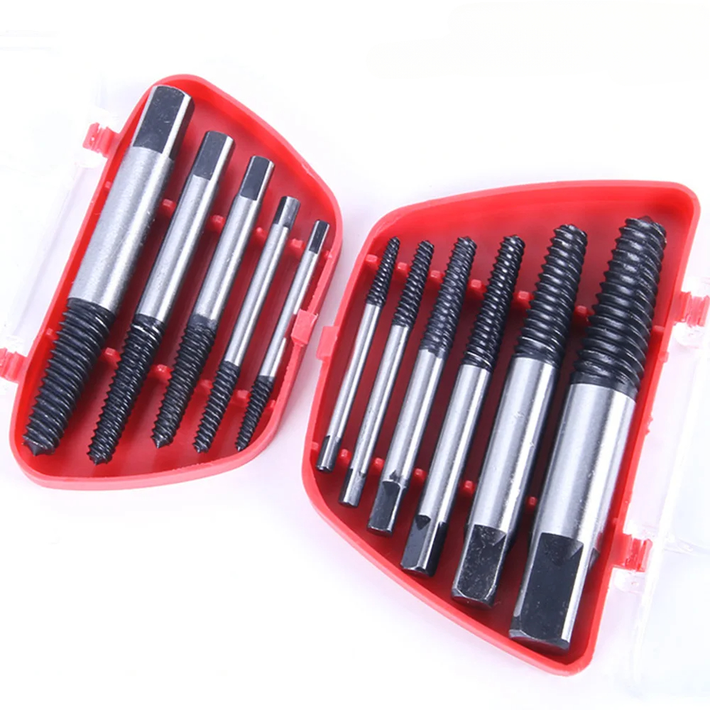 5PCS/6PCS Gebroken Beschadigd Schroevendraaier Extractor Boor Set Koolstofstaal Dubbele Zijschroef Pull Center Boren