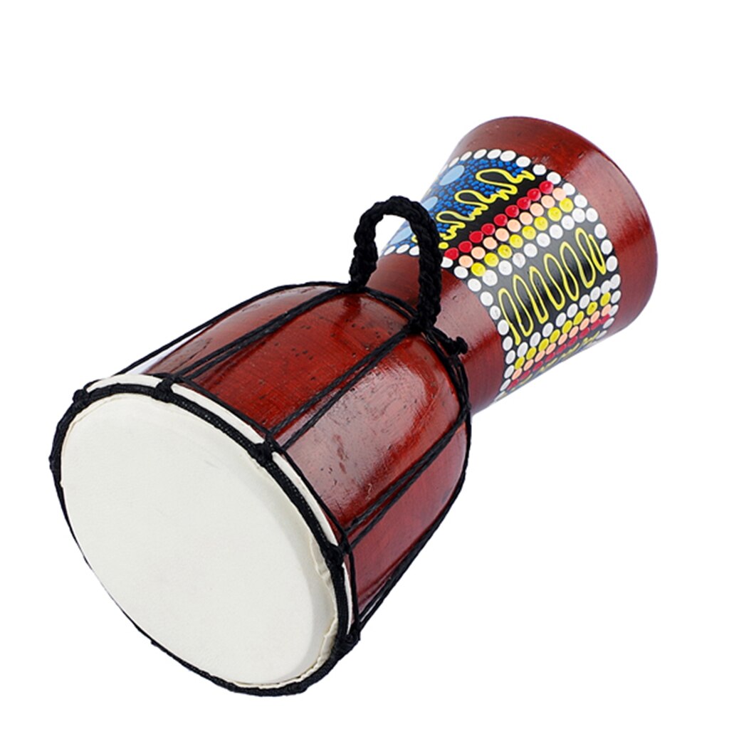 5 Inch Traditional African Bongo Congo Djembe Drum Classic Wooden Colorful Painting Faux Goatskin Good Sound