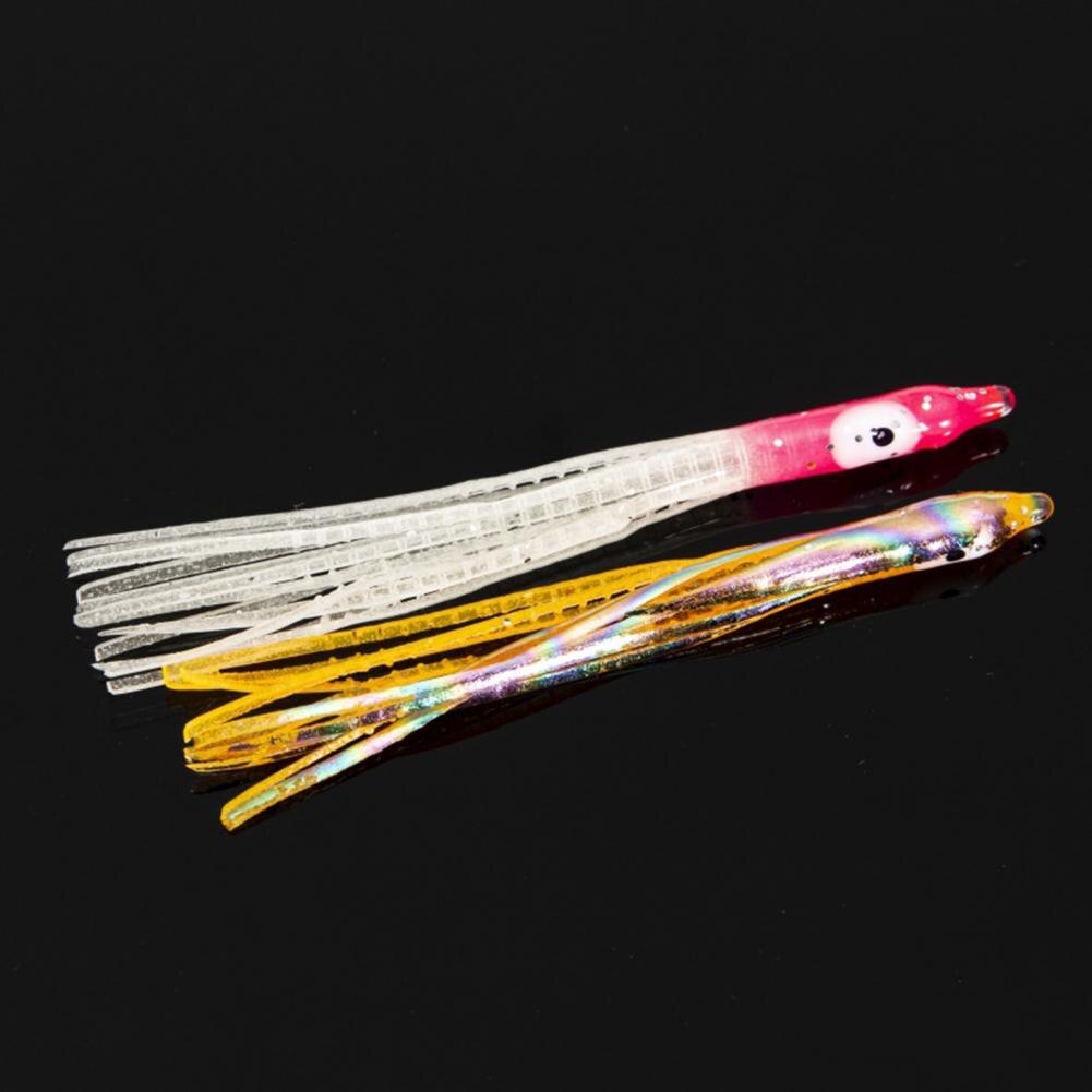 10Pcs Luminous Squid Skirts Soft Lure Pesca Squid Bait Night Fishing Lure Octopus Glow Rubber Artificial Bait Fishing Products