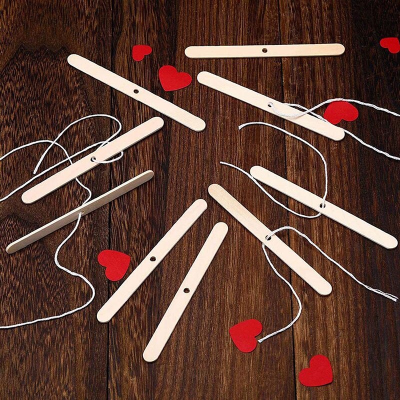 100Pcs/pack Wooden Candles Wick With Sustainer Tab Candle Core For Candle Making Supply Soy Parffin Wax