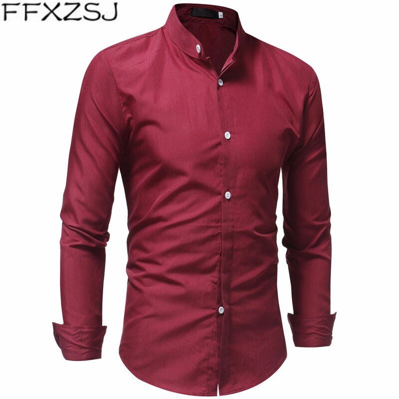 Ffxzsj merkki miesten paita merkki miesten pitkähihaiset paidat rennot kiinteät moninappulaiset värit slim fit mekkopaidat miesten havaijilaiset