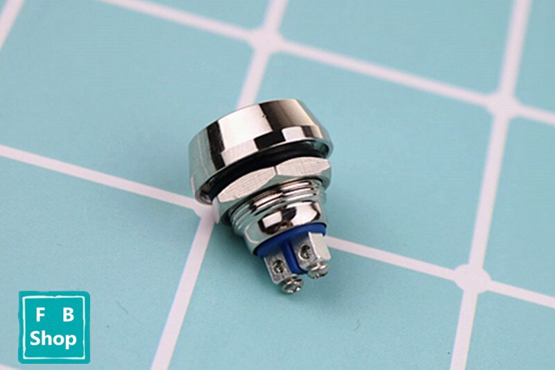12mm 1NO momentary reset screw terminal metal push botton waterproof nickel plated brass domed push button switch