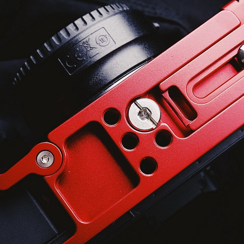 Alum Quick Release L Plate Bracket w Hand Grip Red For Canon EOS R ARCA SWISS SUNWAYFOTO BENRO