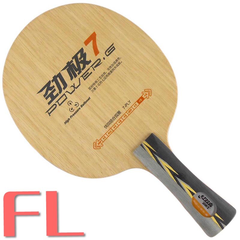 DHS POWER-G 7 ( PG7, sans boîte) lame de Tennis de Table (classique 7 plis) PG 7: FL  with Y 1case