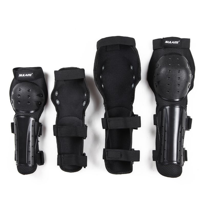 JUS 4pcs/set Elbow Knee Sleeve Pad Flexible Adjustable EVA Foam PE Shell Arm Leg Protective Guard