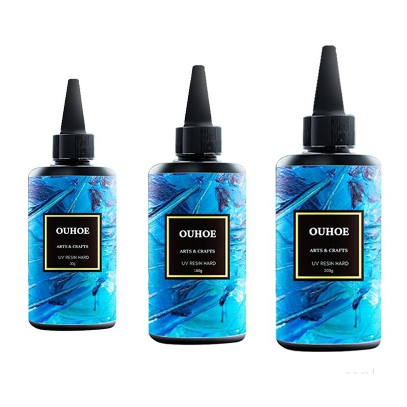 30/100/200g resina ultravioleta cola dura cura gel uv diy jóias artesanato fazendo