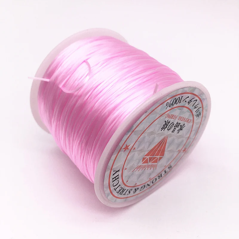 50M/Roll Bunte Flexible Elastische Kristall Linie Seil Schnur Für Schmuck Machen Perlen Armband Draht Angeln Gewinde Seil: pink