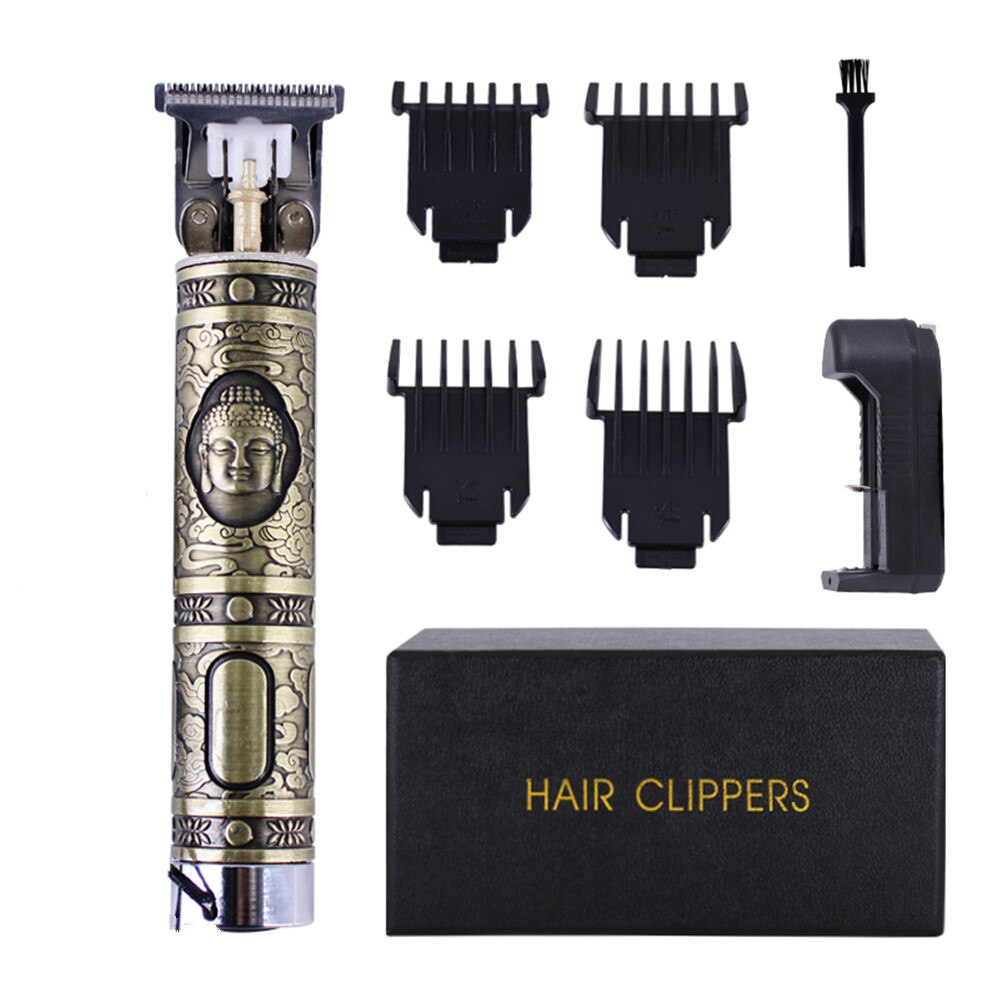 retro USB Aufladbare Haar Trimmer kabellos Barbier Carving Haar Haarschneidemaschine Große Energie Geräuscharm T9 Haar Schneiden Für Art Erwachsene