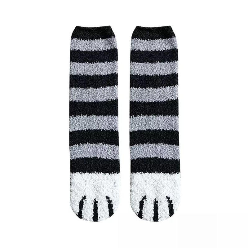 Vrouwen Winter Pluizige Fuzzy Warm Slipper Sokken Leuke Meow Kat Poten Print Kousen