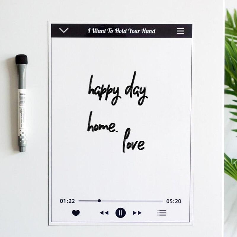 Message Board Magneet Magnetische Note Board Creatieve Magnetische Sticker Uitwisbare Magneet Leren Sticky Note Magnetische Sticker: 36-Music List