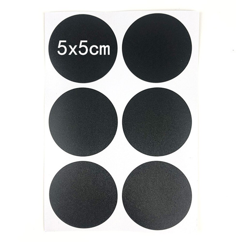 Black Label 5 cm Diameter Round Frosted Blackboard Sticker Small Label Glass Perfume Bottle Sealed Cans Label 6pcs/set