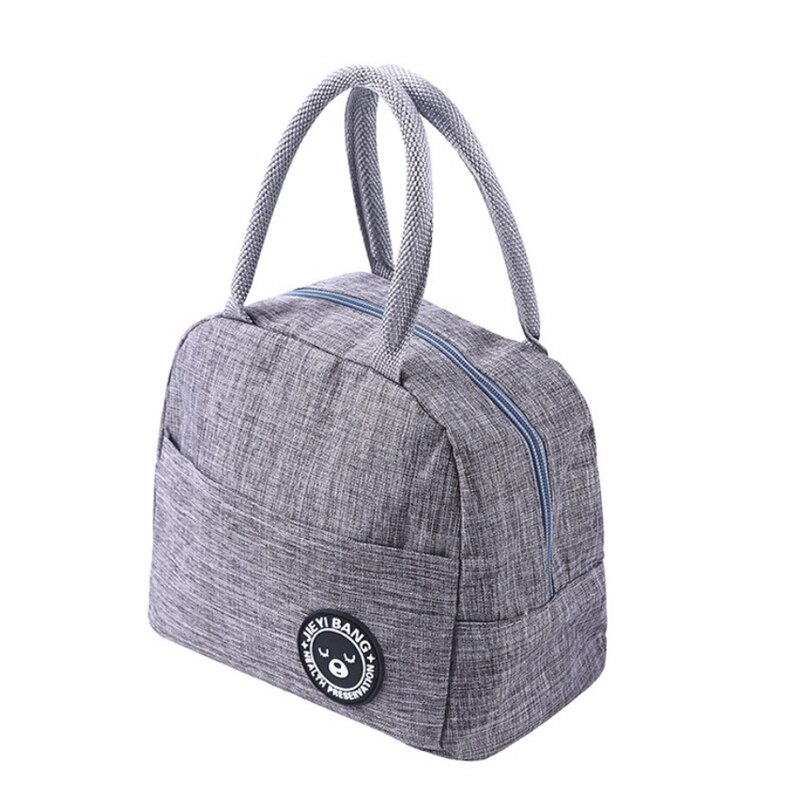 Bolsa de almuerzo reutilizable recipiente aislante para almuerzo bolso de mano para mujeres o trabajo Picnic canotaje playa pesca trabajo: Large Gray