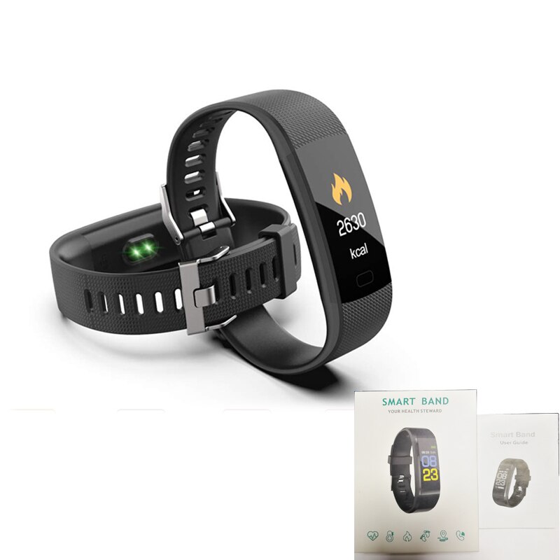 Id115plus inteligente pulseira pedômetro bluetooth monitor de freqüência cardíaca relógio de fitness rastreador smartbracelet para android/ios: Black