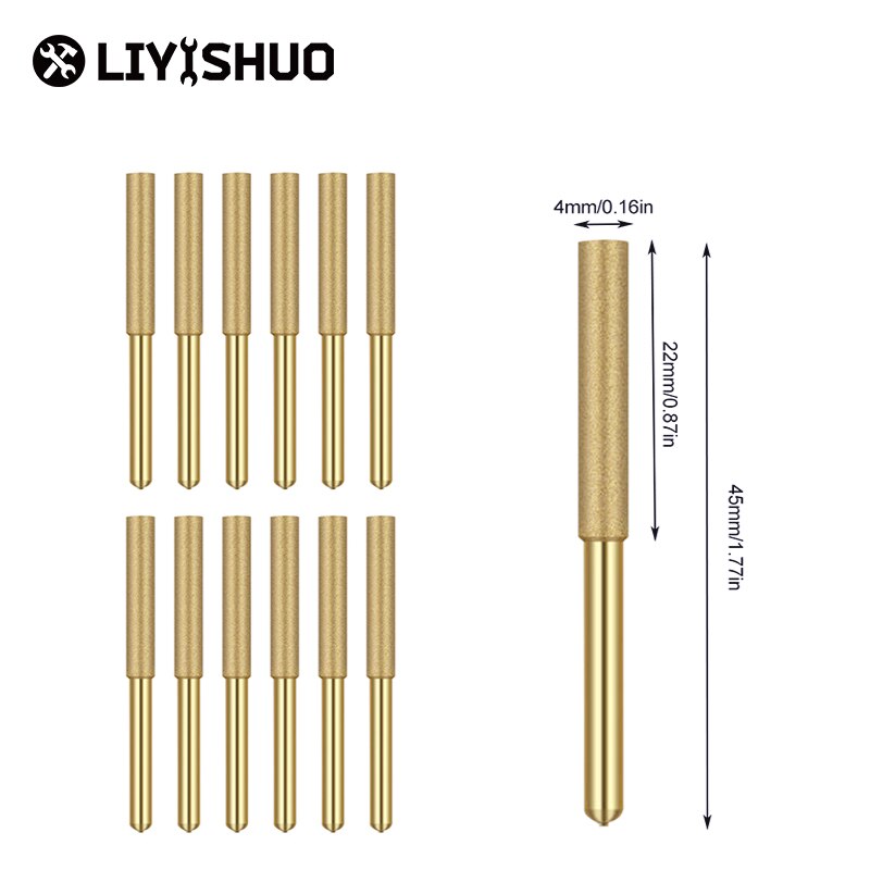 12 stk diamant motorsag sliper burr sliper kjede slitesterk borkrone sag sliping carving slipeverktøy 4/4.8/5.5mm