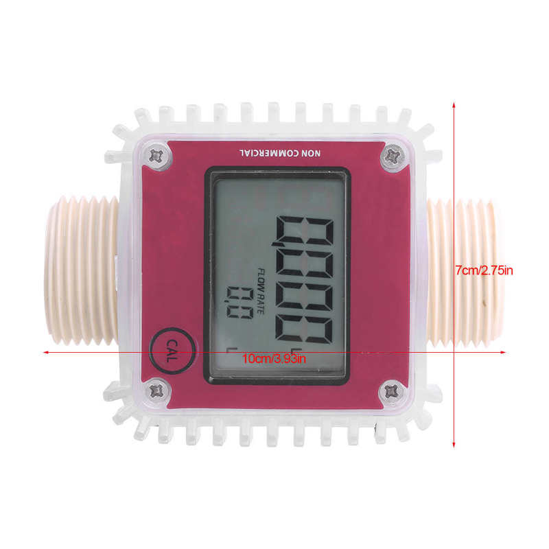 1PC K24 Turbine Digital Diesel Oil Fuel Flow Meter Gauge For Chemicals Liquid Water Flow Meter