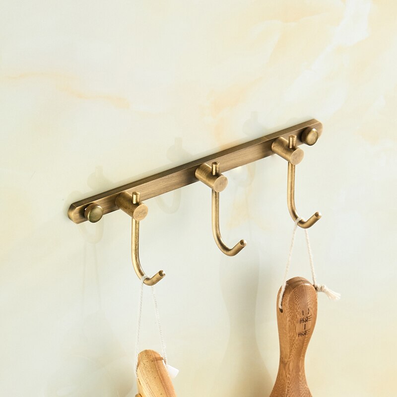Ensemble d'accessoires de salle de bain en laiton brossé, ensemble d'accessoires de salle de bain solide, produits muraux, ensembles de matériel de bain Antique, brosse en Bronze huilé: hook