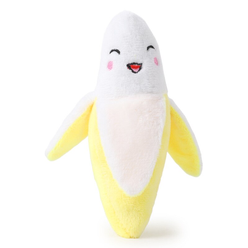 Pet Puppy Plush Chew Squeaker Squeaky Toy Cotton Plush Toys for Dogs Muti Model (Banana): Banana