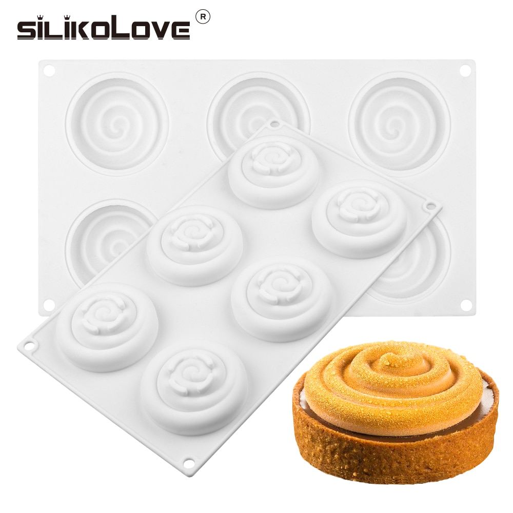 Silikolove 6-Holte Cakevorm Ronde Vormige Siliconen Mallen Voor Spons Broodjes Mousse Chocolade Dessert Bakvormen