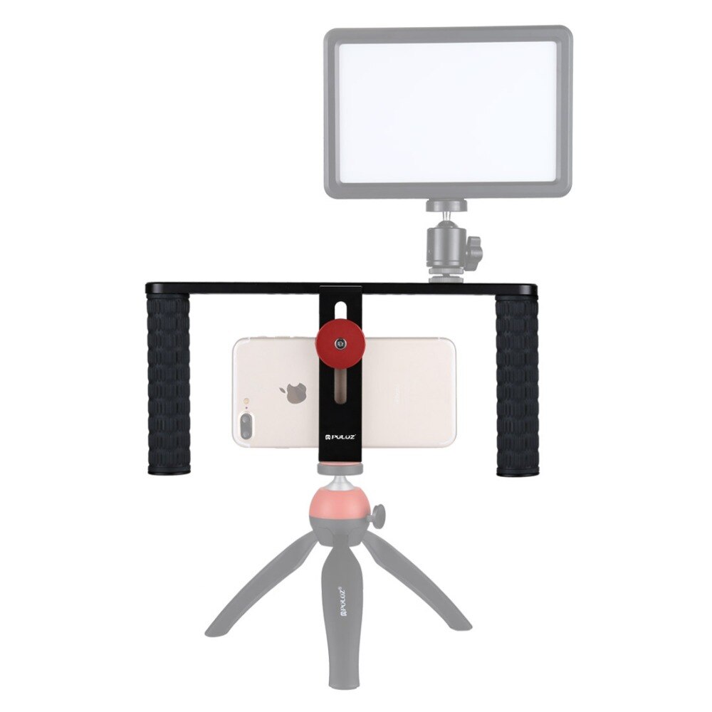 Smartphone Video Rig Filmmaken Opname Handvat Stabilizer Aluminium Beugel voor iPhone, Galaxy, en Andere Smartphones