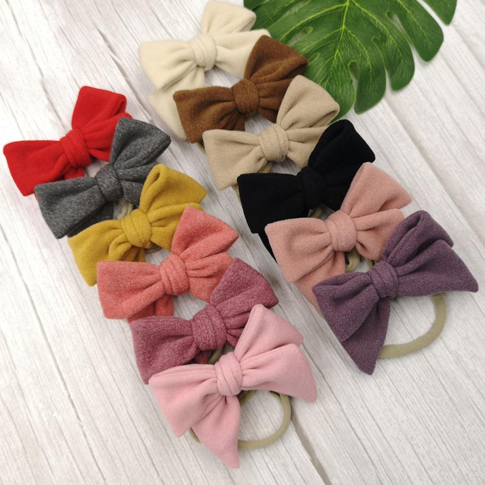 Baby Hoofdband Bow Hoofdbanden Voor Meisje Wollen Hoofd Band Dunne Nylon Haarband Pasgeboren Fotografie Props Peuter Haaraccessoires