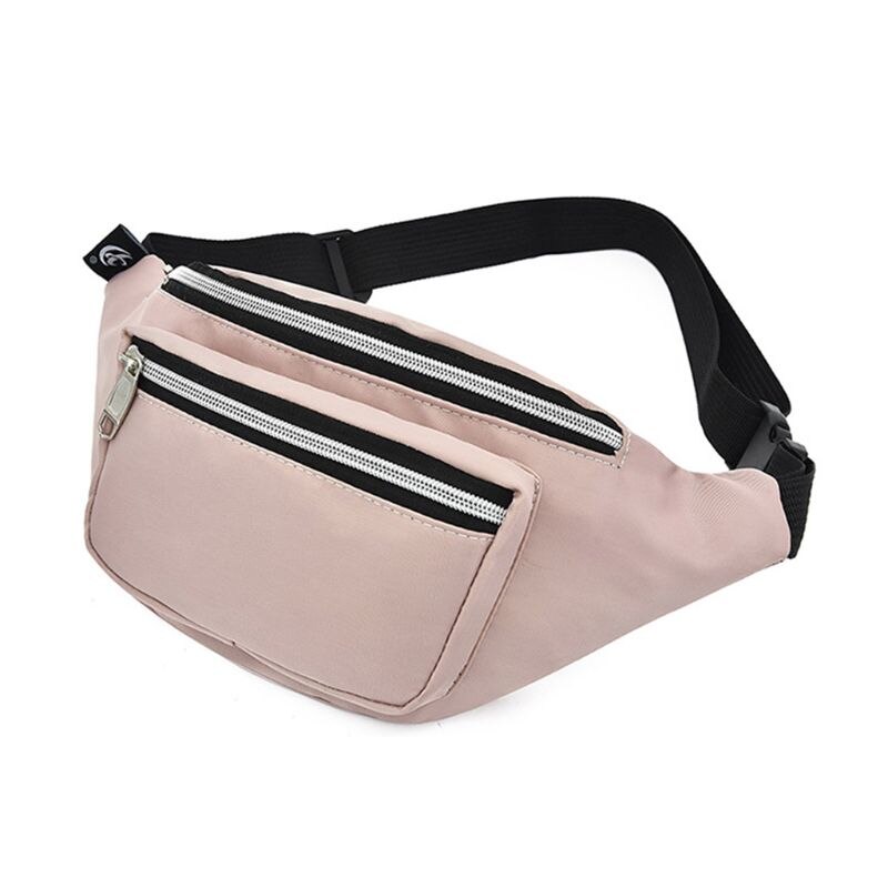 Unisex nylon heuptas mobiele telefoonhouder portemonnee dubbele rits borst handtas: Pk