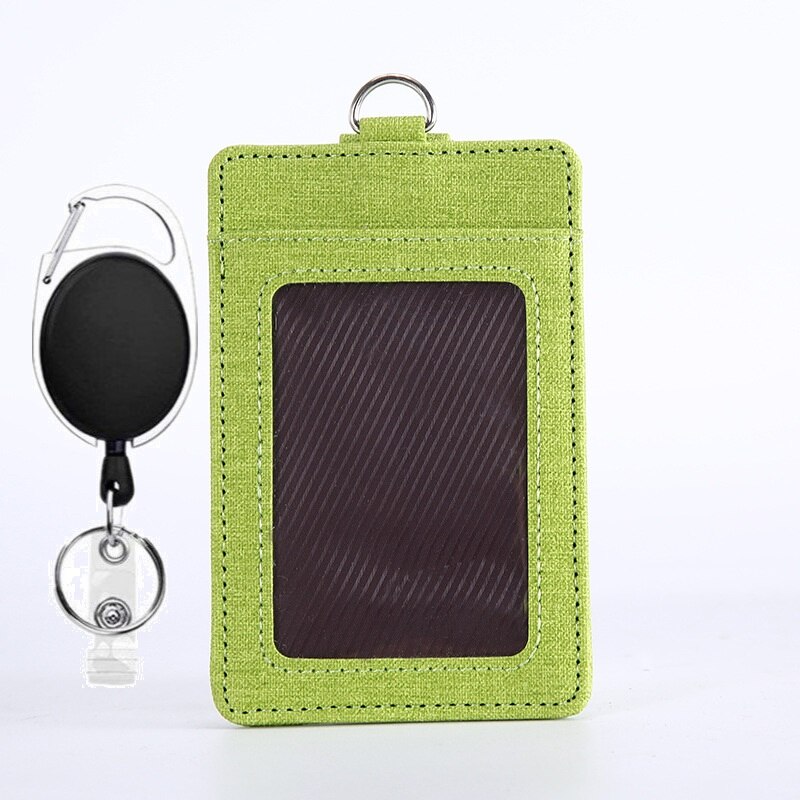 1 stks Intrekbare ID Badge Houder PU Leer Porte Bus Pass Case Cover Transparant Mannen vrouwen Bank Creditcardhouder kaarthouder: Blauw