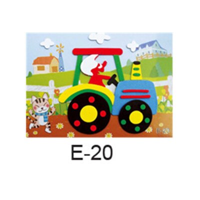 DIY Cartoon Animal 3D EVA Foam Sticker 20 designs Puzzle Series Early Learning Education Toys for Children: Dark Khaki