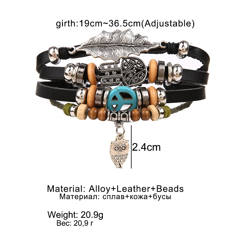 Daxi herr armband för herr berlocker armband pärlband armband tillbehör flätat läder armband herr smycken