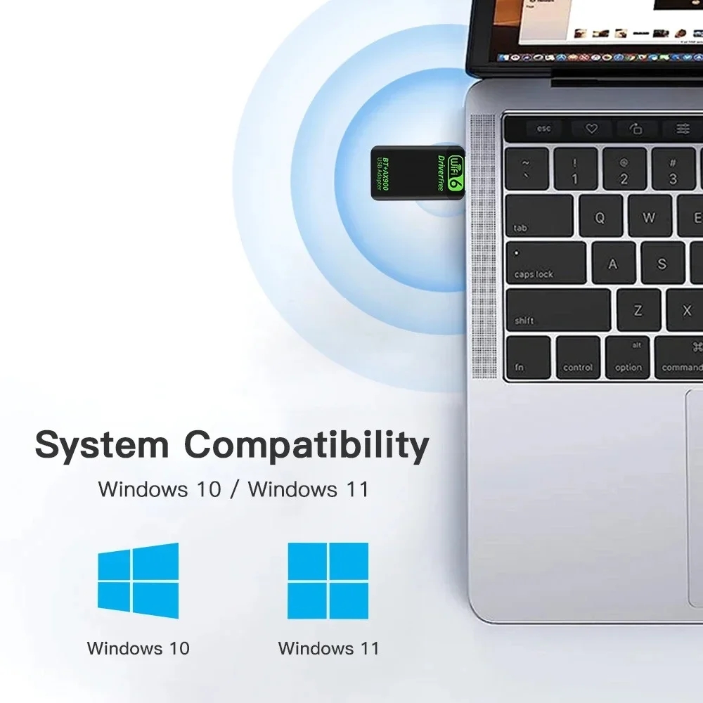 AX900 USB WiFi 6 Bluetooth 5.4 Adapter 2in1 Dongle For Windows 10/11