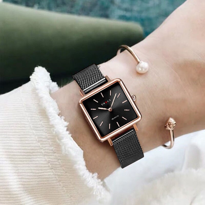 Luxe Vrouwen Casual Jurk Quartz Horloge Dames Armband Horloges Rvs Klok Voor Vrouwen Horloges