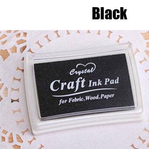 Handmade DIY Craft Oil Based DIY Ink Pad Rubber Stamps Fabric Wood Paper Scrapbooking 8 Colors Ink pad Finger Paint: Black