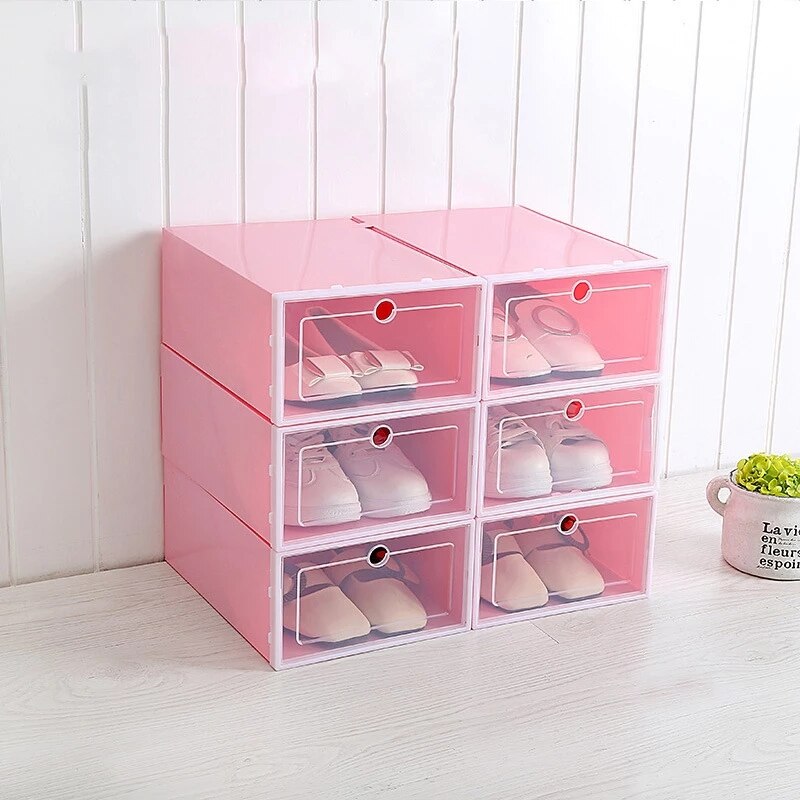 6 /12 pcs Thick Transparent Storage Box Shoe Box Storage Shoe Box Dustproof Shoes Organizer Box Clamshell Type Storage Organizer