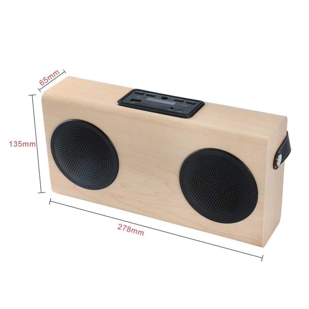 Houten Speaker Fm Radio MP3 Speler Aux Draagbare Draadloze 4000Mah Oplaadbare Batterij Voor Smartphone Tablet Computer