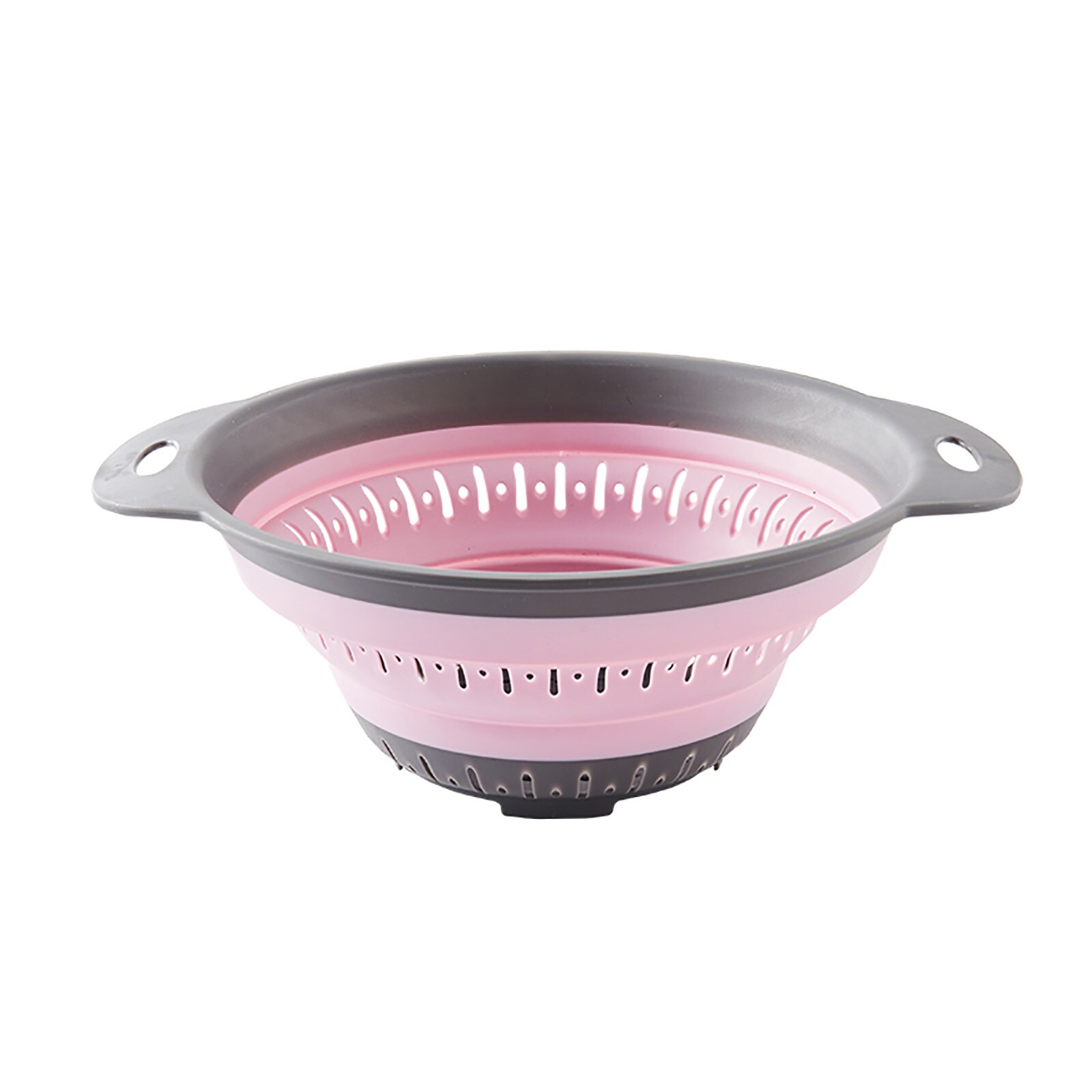 Vegatable Basket Collapsible Colander Strainer with Plastic Handles Foldable Storage Basket Kitchen Gadgets Tool Складная посуда: PINK