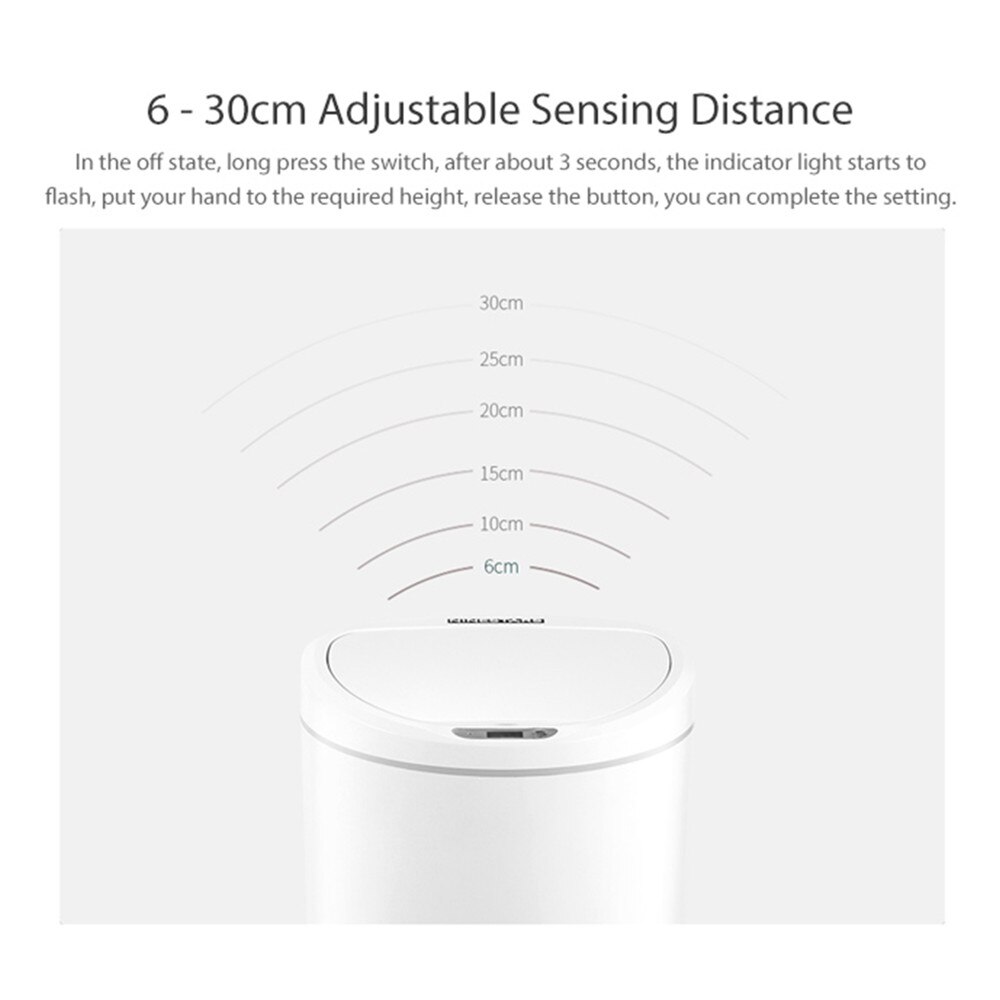 Xiaomi mijia ninestars intelligent sensor søppelbøtte 8/10l kapasitet on-key kontroll justerbar avstand energieffektiv søppelbøtte