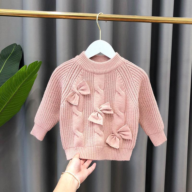 Herfst Winter Meisjes Kleding Kinderen Trui Leuke Boog Gebreide Trui
