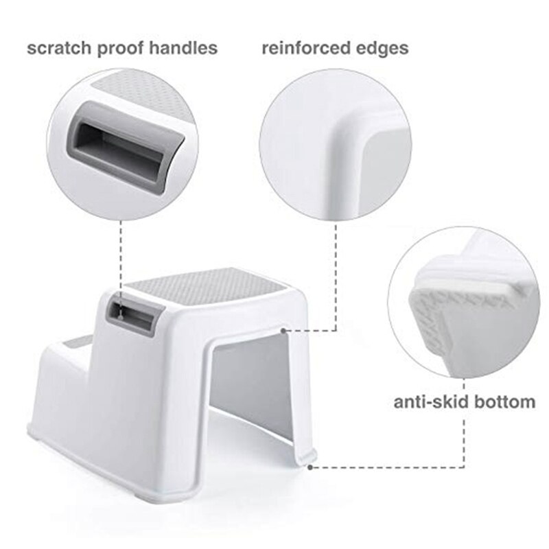 Breite + 2 Schritt Hocker Für freundlicher Kleinkind Hocker Für Wc Töpfchen Rutschfeste Sanft Griff Für Sicher Als Schlecht Töpfchen Hocker EIN