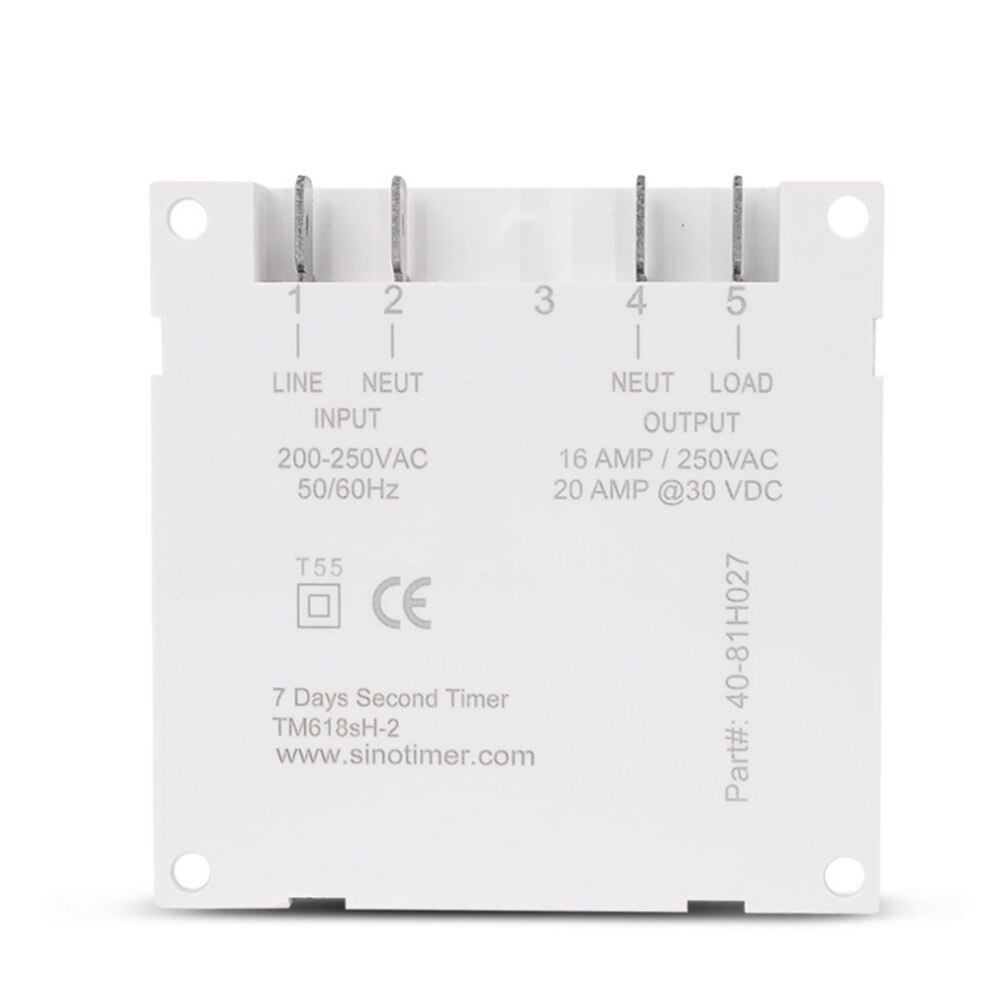 SINOTIMER 220V Weekly 7 Days Programmable Digital Time Switch Relay Timer Control for Electric Appliance 8 ON/OFF Setting