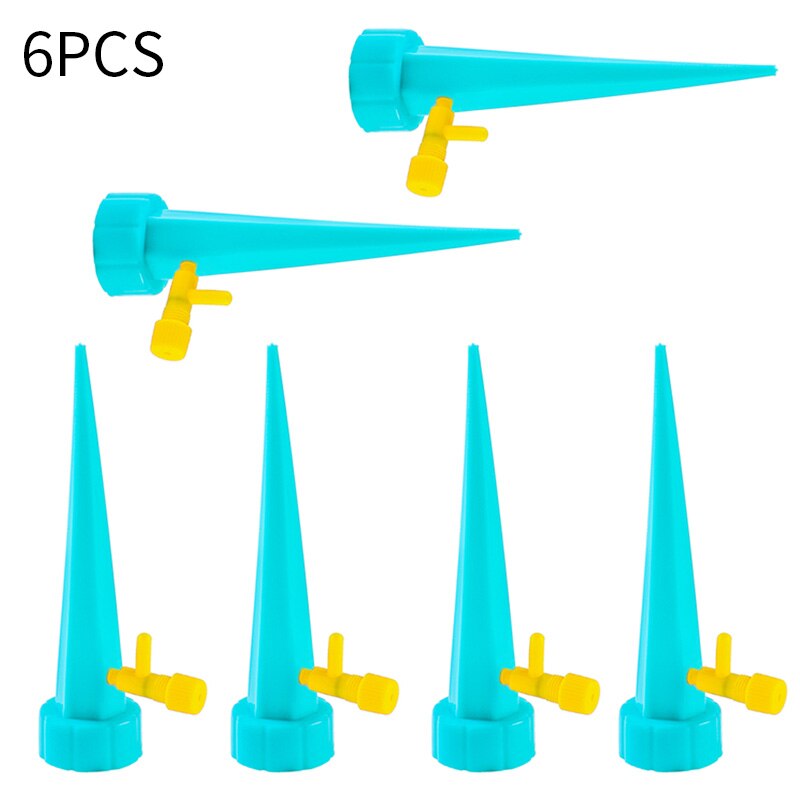 Auto Drip Irrigation Watering System Dripper Spike Kits Garden Household Plant Flower Automatic Waterer Tools: blue 6pcs