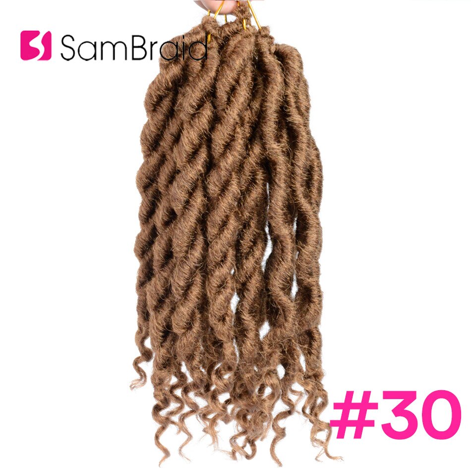 SAMBRAID Goddness Faux Locs Curly Crochet Hair Extensions 12 Inch 100G/pack Synthetic Twist Hair Soft Lock Braids For Women: #30 / 3Pcs/Lot