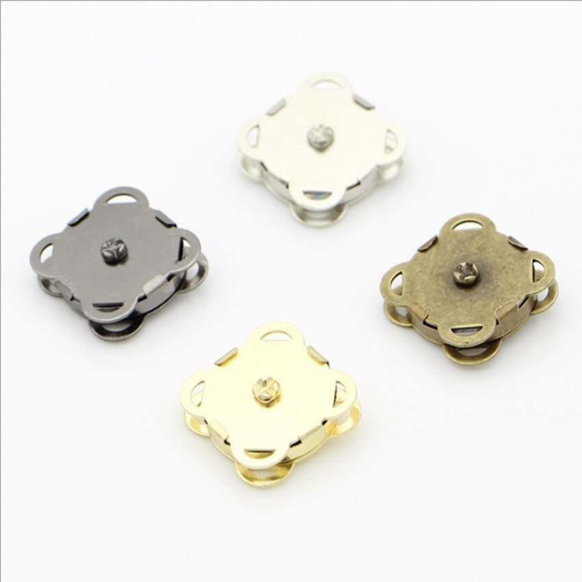 5Sets Vierkante Metalen Knoppen Magnetic Purse Snap Sluitingen/Sluiting Voor Handtas Handtas 20x20mm