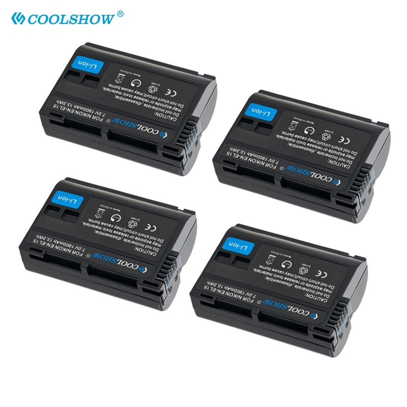 Batería de cámara EN-EL15 /EN-EL15a para Nikon D7500 D7200 D7100 D7000 D850 D810 D810A D800 D800E 1900mah EL15