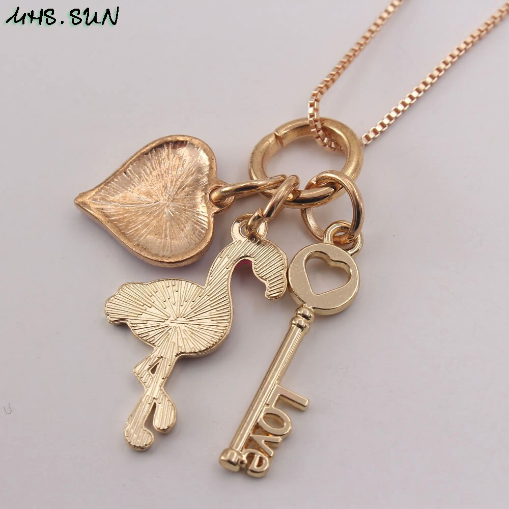 MHS. SONNE 1PC Nette freundlicher Reize Halskette Flamingo/Leben Baum Anhänger Halskette Kette Halsband Schmuck Für Baby Mädchen