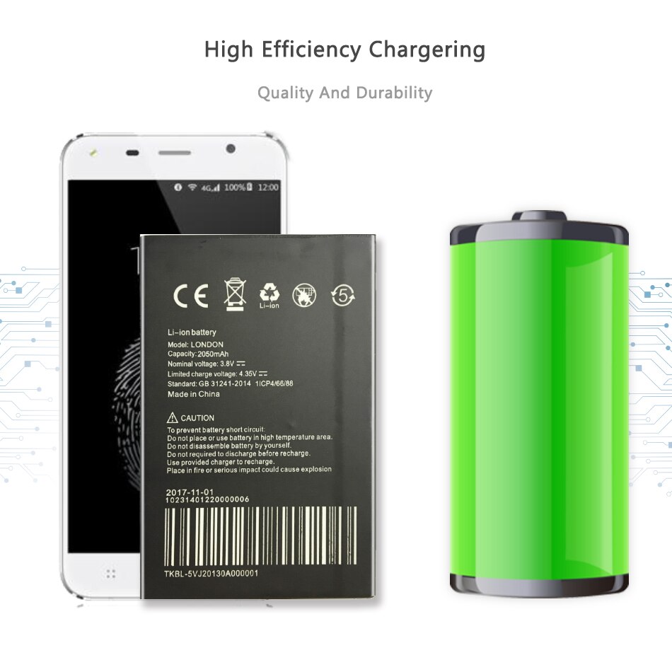100% Tested 3.8V 2050mAh batterie battery for UMI London SmartPhone battery Batteria batterij +Track code