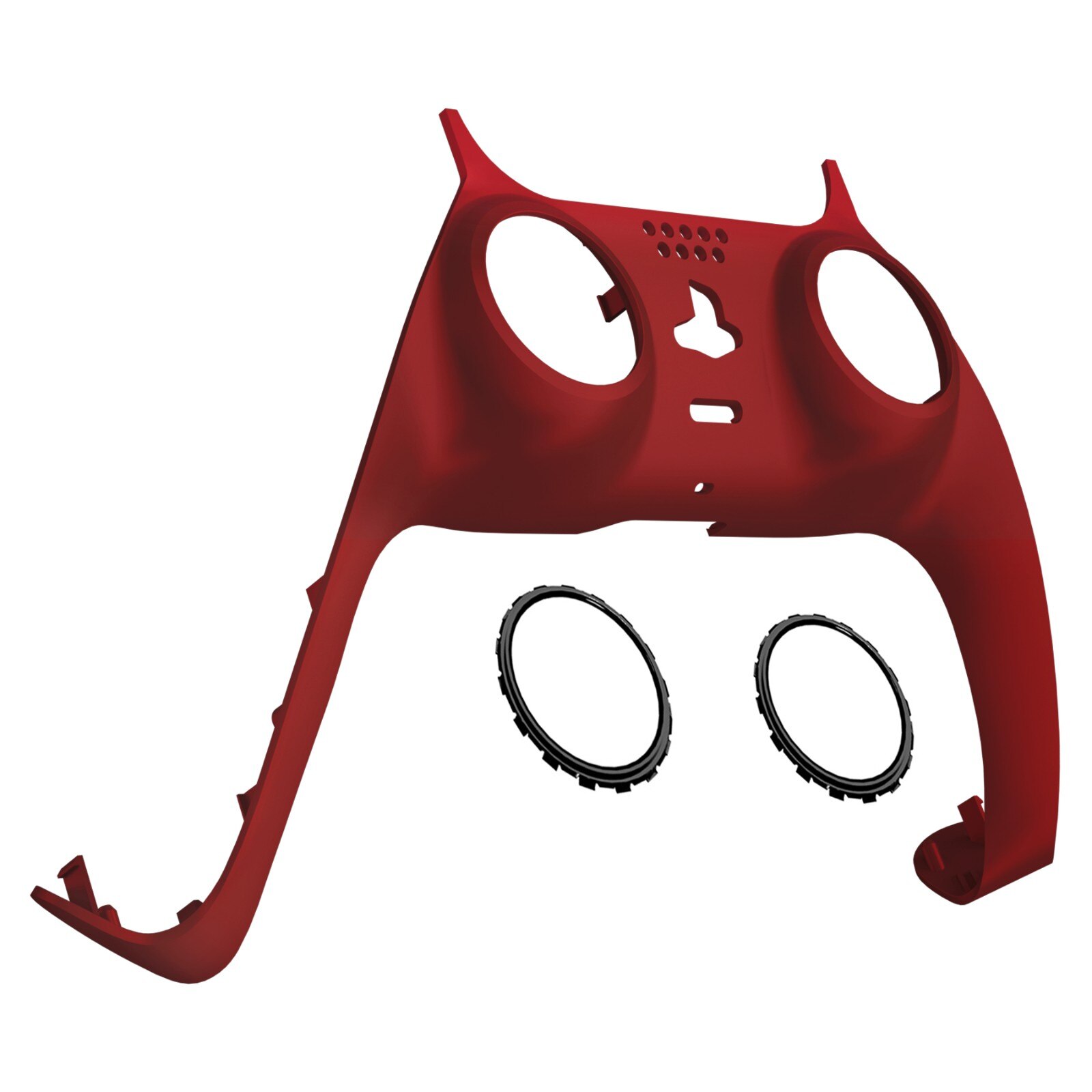 Plaques décoratives de remplacement pour manette PS5 extreme Soft Touch, bricolage, coque de garniture personnalisée avec anneaux d'accent: Passion Red
