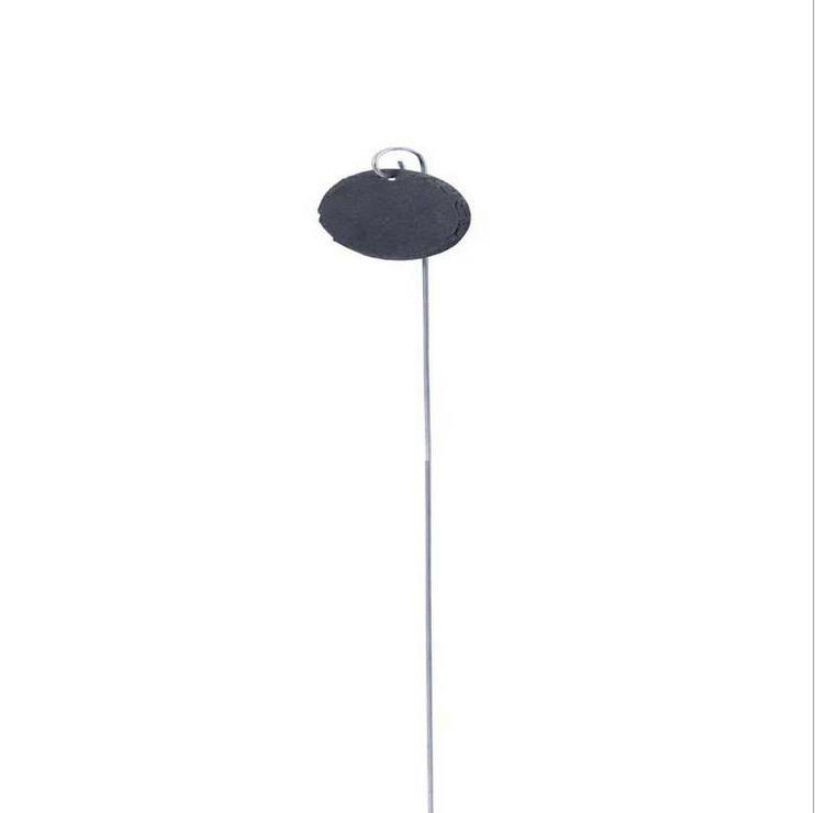 Natuurlijke Stijl Slate Plant Labels, Opknoping Van Een Roestvrij Stalen Metalen Staaf, 15.75Inch Plant Etiketten Voor Tuin, Bloem, Bed, Potten: Oval 9x7cm