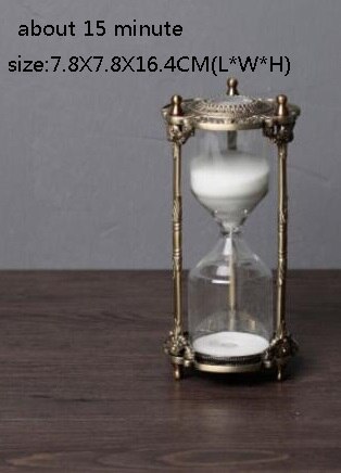 European hourglass timer 15/30min clock sand metal+glass decorative sand hourglasses sand sand timer for desk decoration A06-2: Style 2