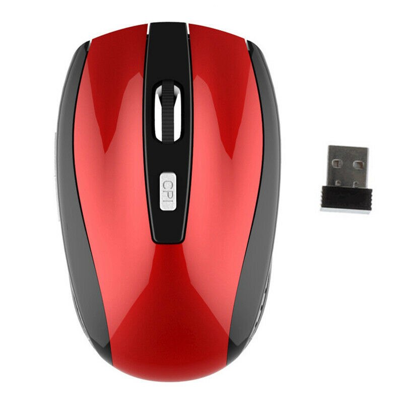 USB Wireless Mouse 1600DPI Adjustable Receiver Optical Computer Mouse 2.4GHz Ergonomic Mice For PC Laptop Mouse: Wireless D