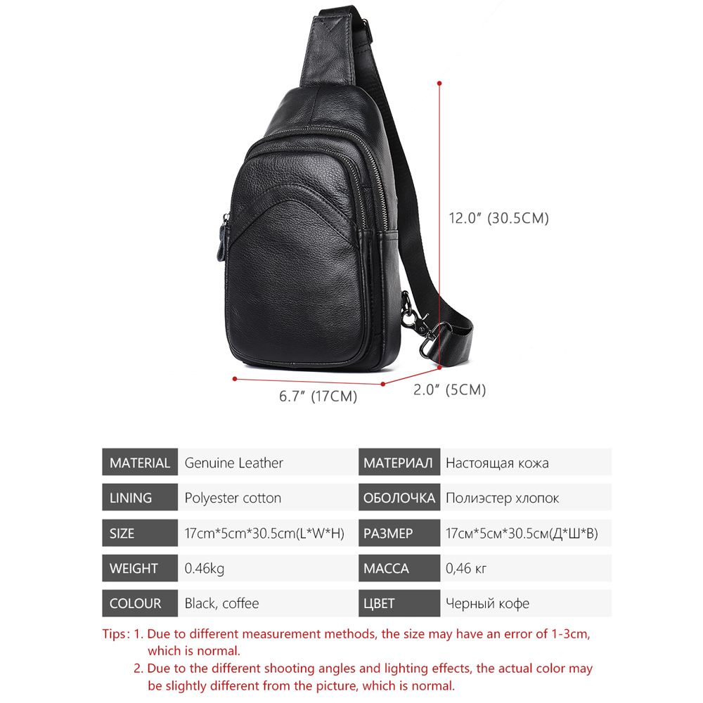 WESTAL leren herentas voor heren, borsttas voor heren, crossbodytas