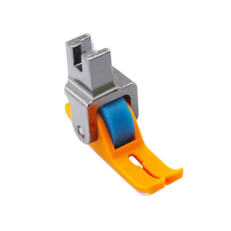 Calcador de rolo resistente ao desgaste de PTFE antirrugas para máquina de costura industrial, calcador universal de material grosso e fino: Cinza claro